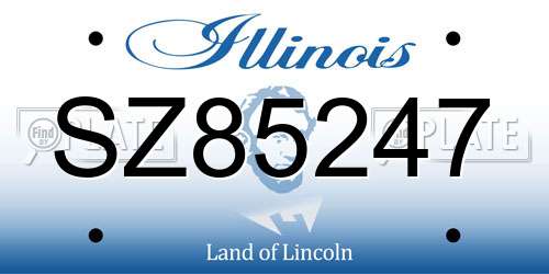 SZ85247 Illinois License Plate