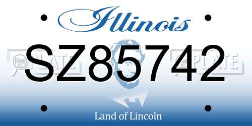SZ85742 Illinois License Plate