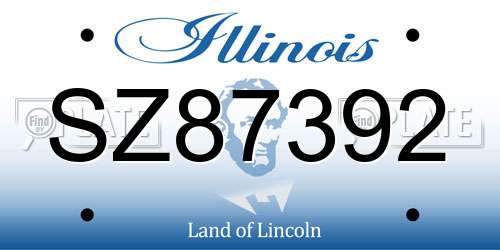 SZ87392 Illinois License Plate