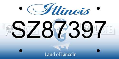 SZ87397 Illinois License Plate
