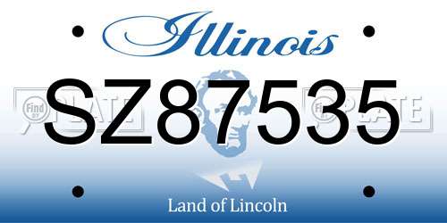 SZ87535 Illinois License Plate