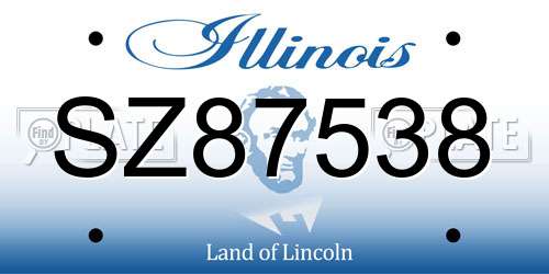 SZ87538 Illinois License Plate