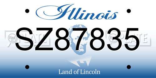 SZ87835 Illinois License Plate