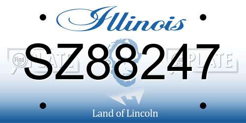 SZ88247 Illinois License Plate