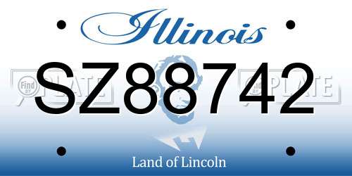 SZ88742 Illinois License Plate