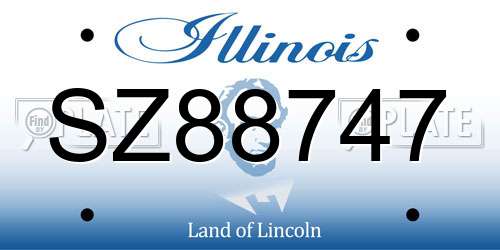 SZ88747 Illinois License Plate