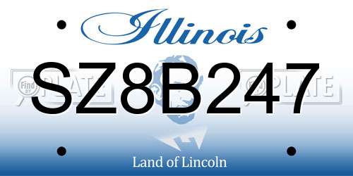 SZ8B247 Illinois License Plate