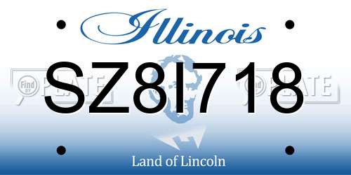 SZ8I718 Illinois License Plate