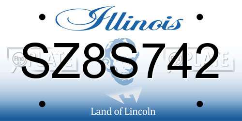 SZ8S742 Illinois License Plate