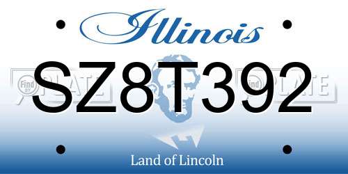 SZ8T392 Illinois License Plate