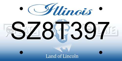 SZ8T397 Illinois License Plate