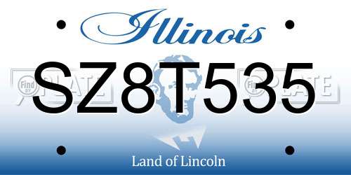 SZ8T535 Illinois License Plate