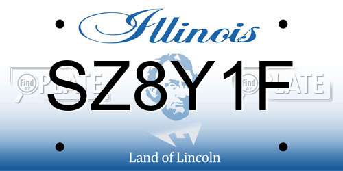 SZ8Y1F Illinois License Plate
