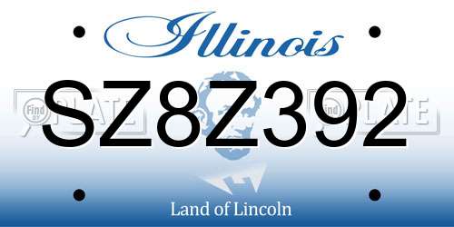 SZ8Z392 Illinois License Plate