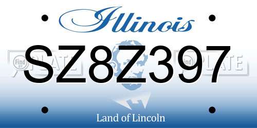 SZ8Z397 Illinois License Plate