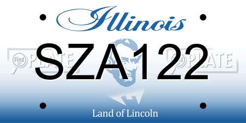 SZA122 Illinois License Plate