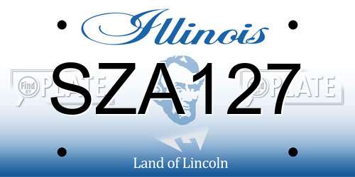 SZA127 Illinois License Plate