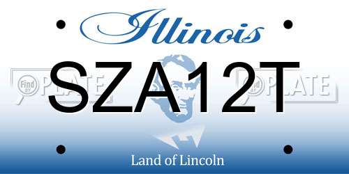 SZA12T Illinois License Plate