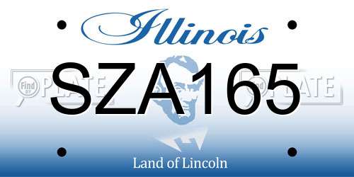 SZA165 Illinois License Plate