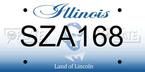 SZA168 Illinois License Plate