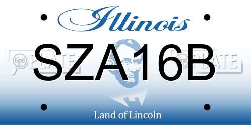 SZA16B Illinois License Plate