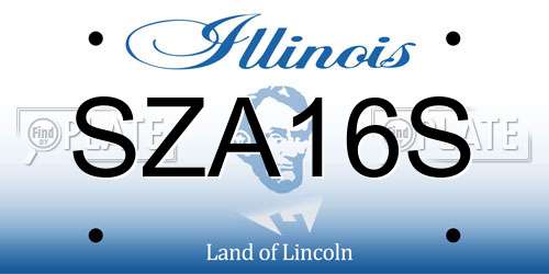 SZA16S Illinois License Plate