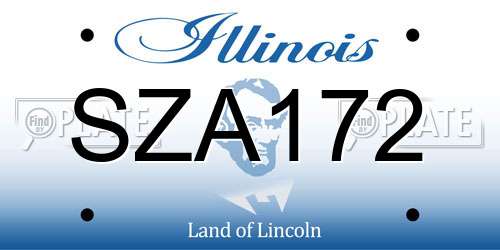 SZA172 Illinois License Plate