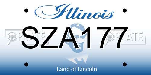 SZA177 Illinois License Plate