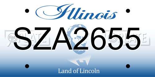 SZA2655 Illinois License Plate