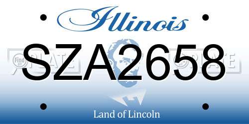 SZA2658 Illinois License Plate