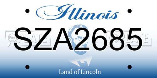 SZA2685 Illinois License Plate
