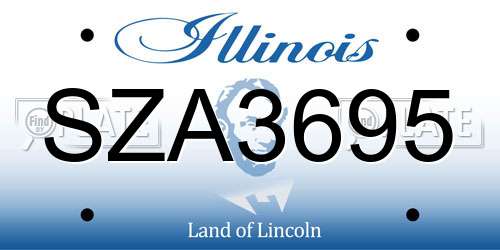 SZA3695 Illinois License Plate