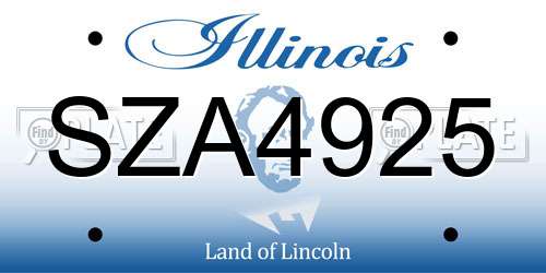 SZA4925 Illinois License Plate