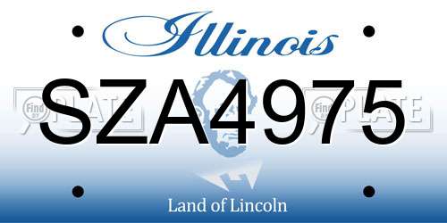SZA4975 Illinois License Plate