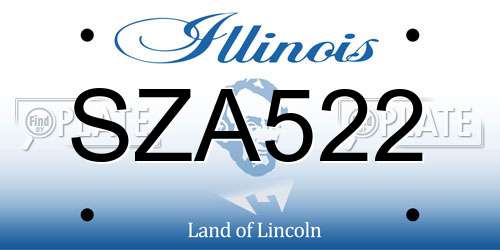 SZA522 Illinois License Plate