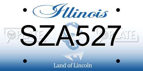 SZA527 Illinois License Plate