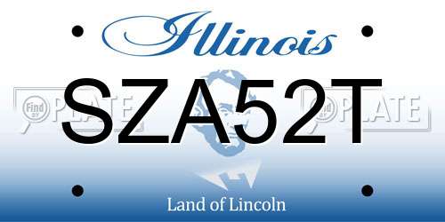 SZA52T Illinois License Plate