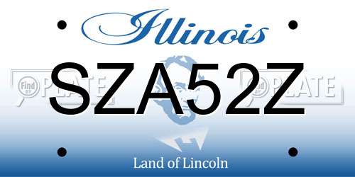SZA52Z Illinois License Plate