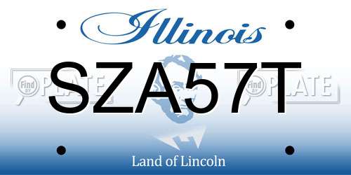 SZA57T Illinois License Plate