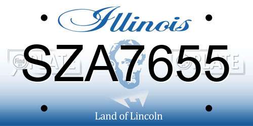 SZA7655 Illinois License Plate