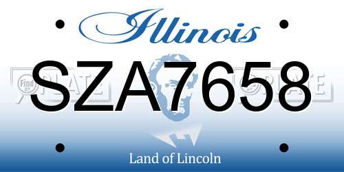SZA7658 Illinois License Plate