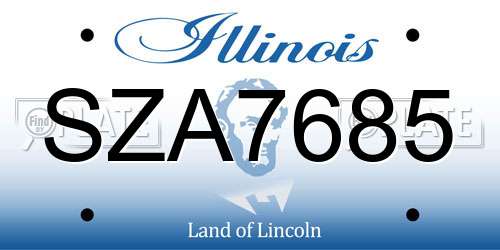 SZA7685 Illinois License Plate