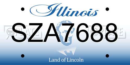 SZA7688 Illinois License Plate
