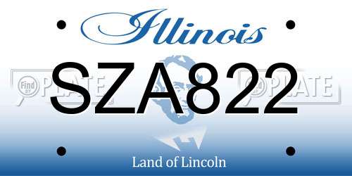 SZA822 Illinois License Plate