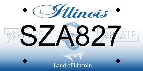 SZA827 Illinois License Plate