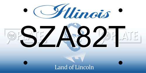 SZA82T Illinois License Plate