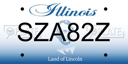 SZA82Z Illinois License Plate