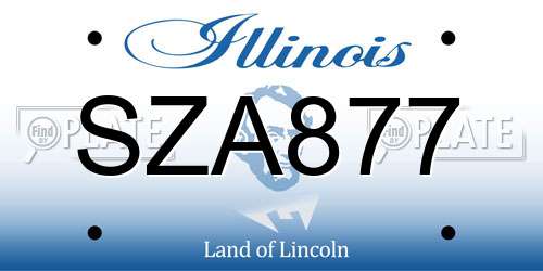 SZA877 Illinois License Plate
