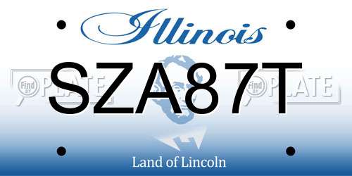 SZA87T Illinois License Plate