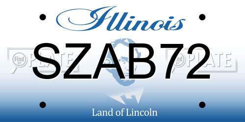 SZAB72 Illinois License Plate